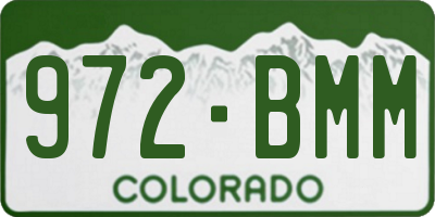 CO license plate 972BMM