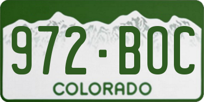 CO license plate 972BOC
