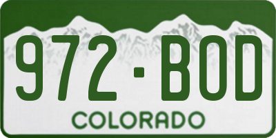 CO license plate 972BOD