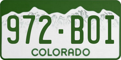 CO license plate 972BOI