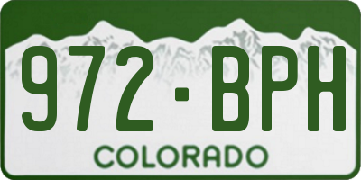 CO license plate 972BPH