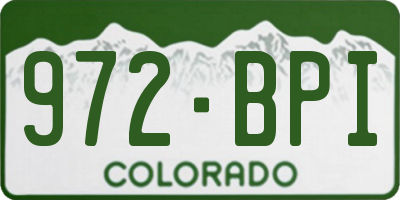 CO license plate 972BPI