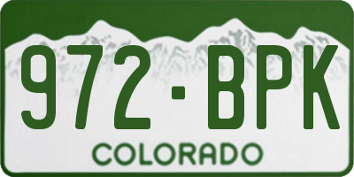 CO license plate 972BPK
