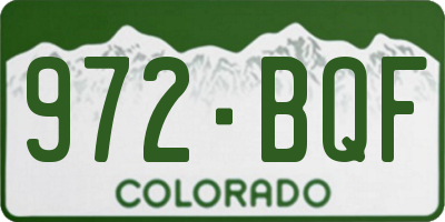 CO license plate 972BQF
