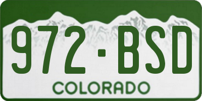 CO license plate 972BSD