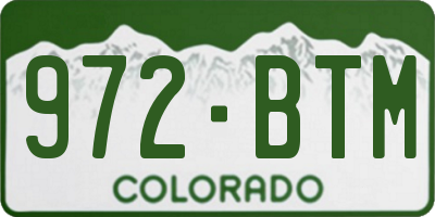 CO license plate 972BTM
