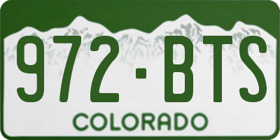 CO license plate 972BTS