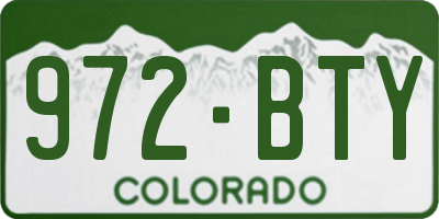 CO license plate 972BTY