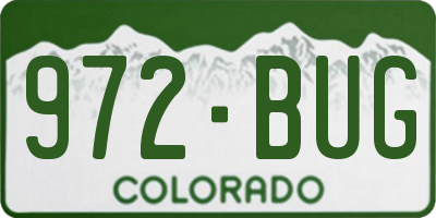 CO license plate 972BUG