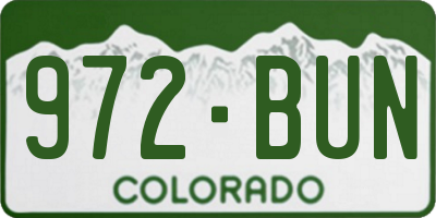 CO license plate 972BUN
