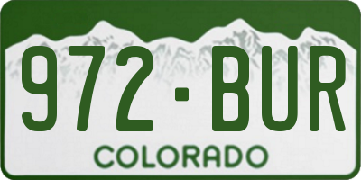 CO license plate 972BUR