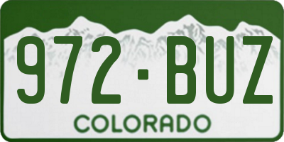 CO license plate 972BUZ