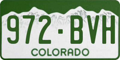 CO license plate 972BVH