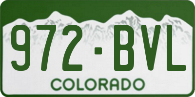 CO license plate 972BVL