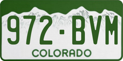 CO license plate 972BVM