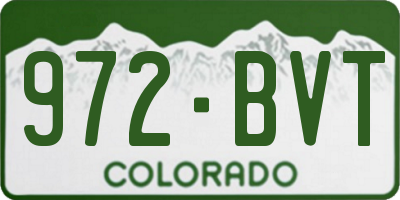 CO license plate 972BVT