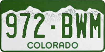 CO license plate 972BWM