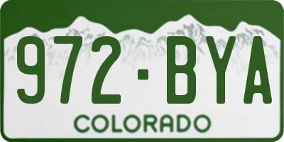 CO license plate 972BYA
