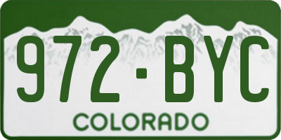 CO license plate 972BYC