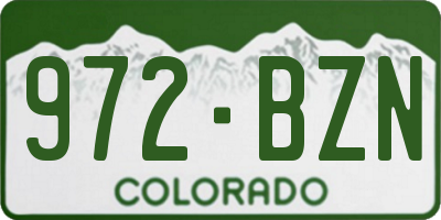 CO license plate 972BZN