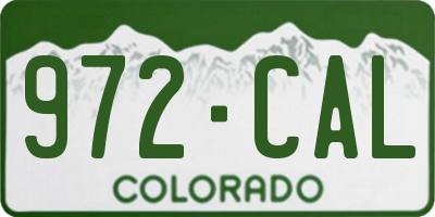 CO license plate 972CAL