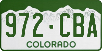 CO license plate 972CBA