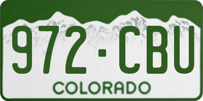 CO license plate 972CBU