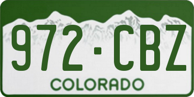 CO license plate 972CBZ