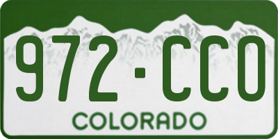 CO license plate 972CCO