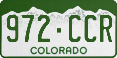CO license plate 972CCR