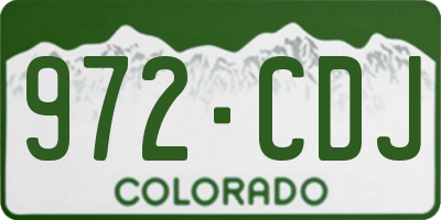 CO license plate 972CDJ