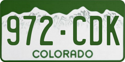 CO license plate 972CDK