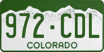 CO license plate 972CDL