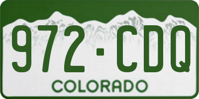 CO license plate 972CDQ