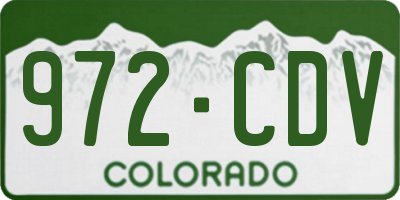 CO license plate 972CDV