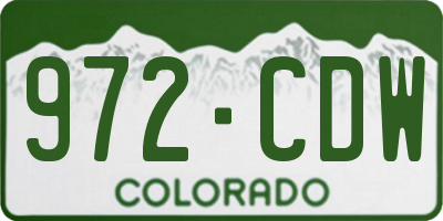 CO license plate 972CDW