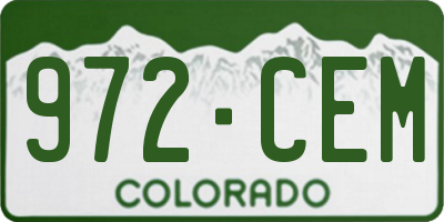 CO license plate 972CEM
