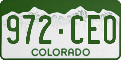 CO license plate 972CEO