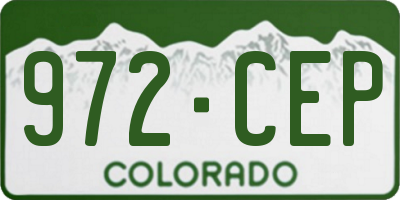 CO license plate 972CEP