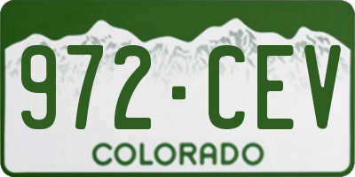 CO license plate 972CEV