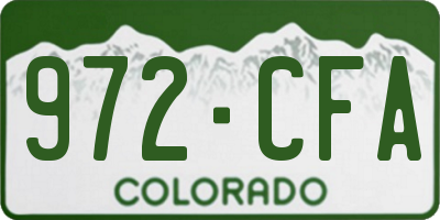 CO license plate 972CFA