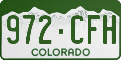 CO license plate 972CFH