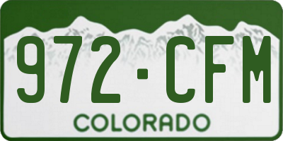 CO license plate 972CFM
