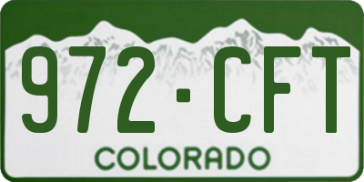 CO license plate 972CFT