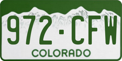 CO license plate 972CFW
