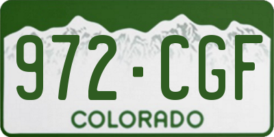 CO license plate 972CGF