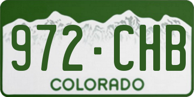 CO license plate 972CHB