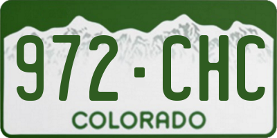CO license plate 972CHC