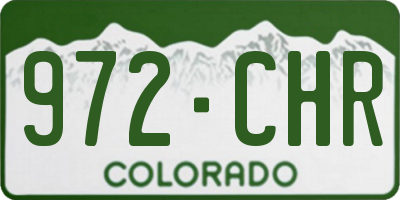 CO license plate 972CHR