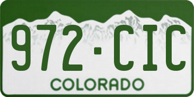 CO license plate 972CIC